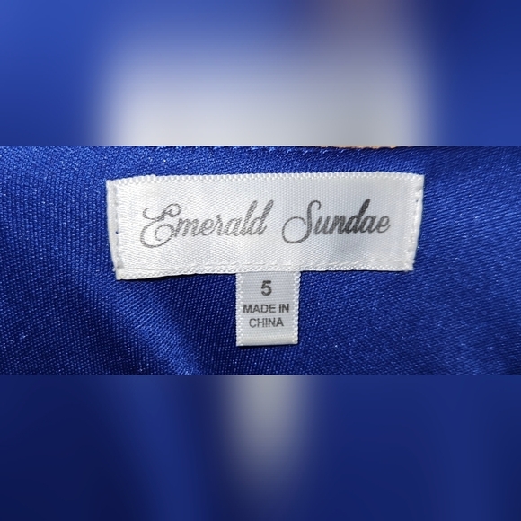 Emerald Sundae Royal Blue Cocktail Dress Juniors size 5 - Picture 2 of 3